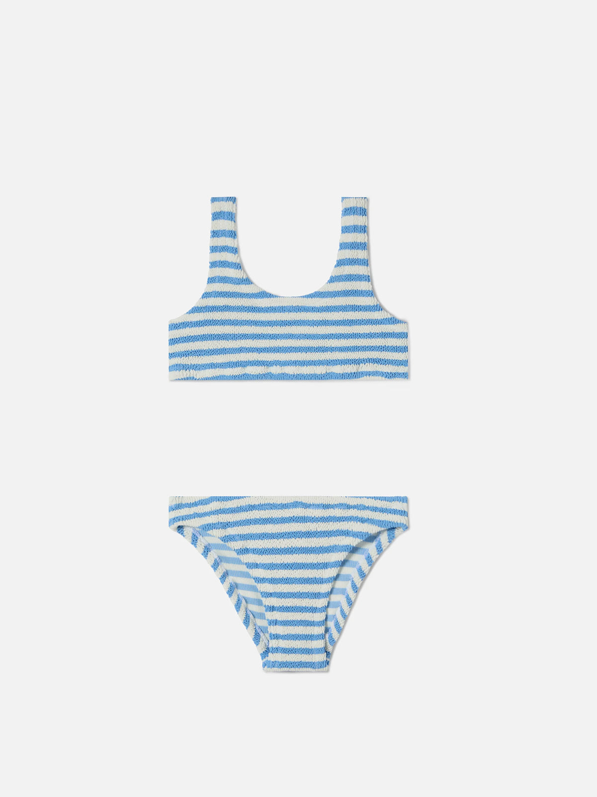 Baker crinkle bikini with blue stripes