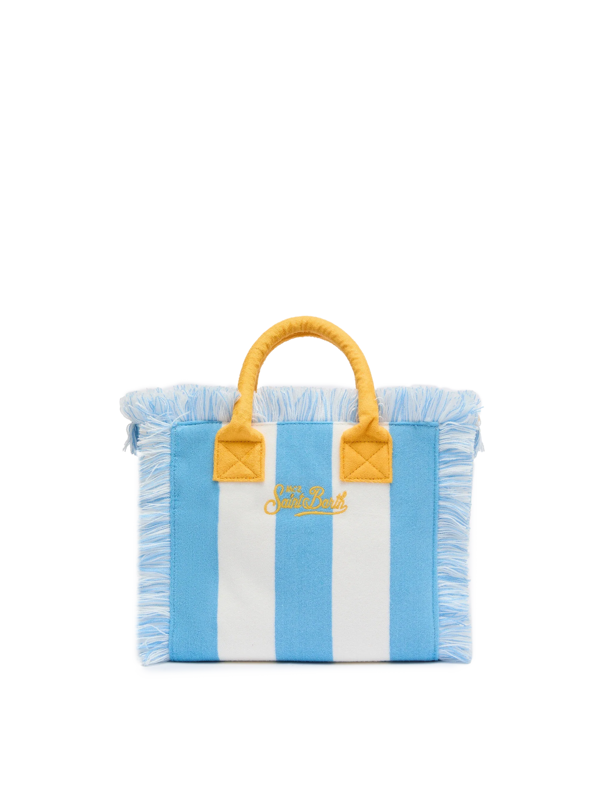Colette Sponge light blue striped terry handbag