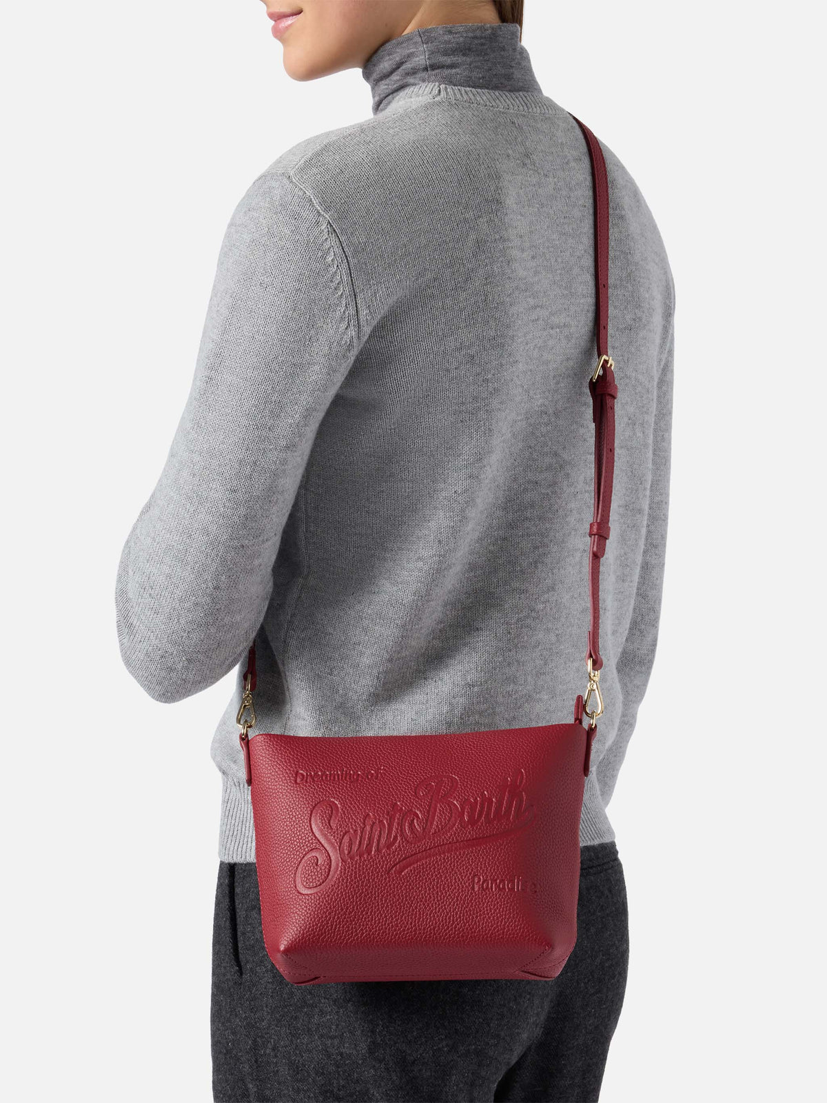Aline Shoulder Bag in hammered bordeaux leather