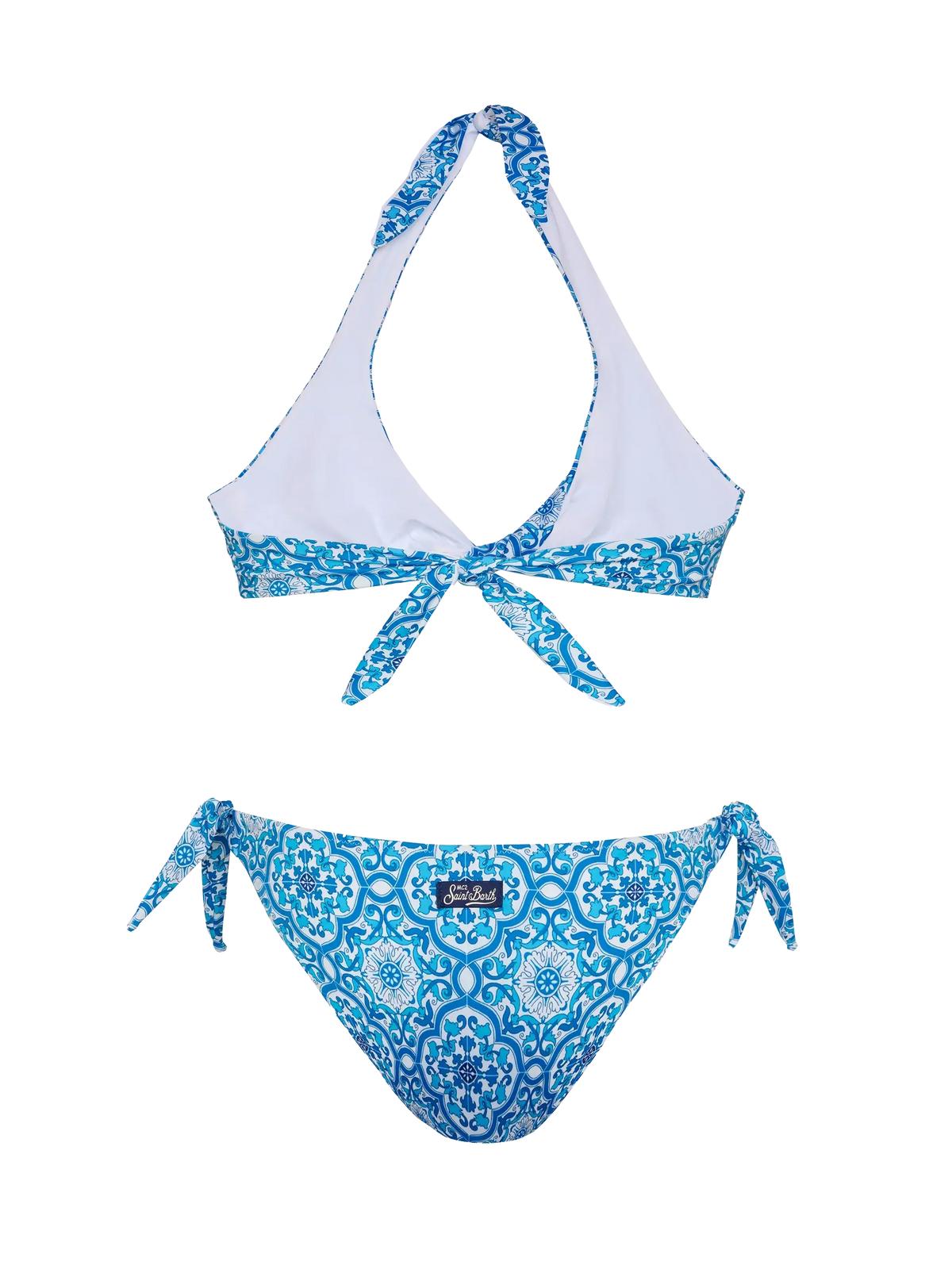 Bralette bikini Leda Yali with majolica print