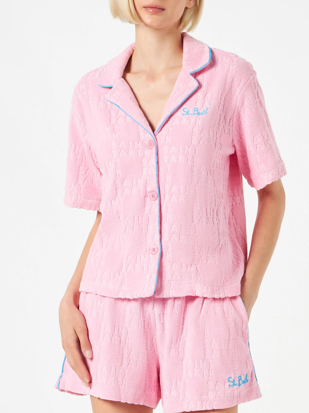 Whale terry cotton shirt with piping