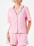 Whale terry cotton shirt with piping