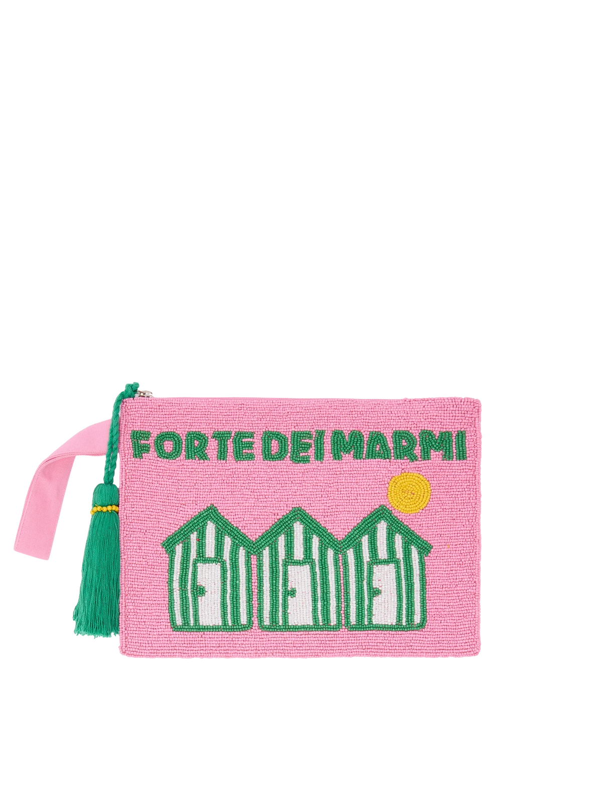Pearl Pouch with Forte dei Marmi beaded postcard