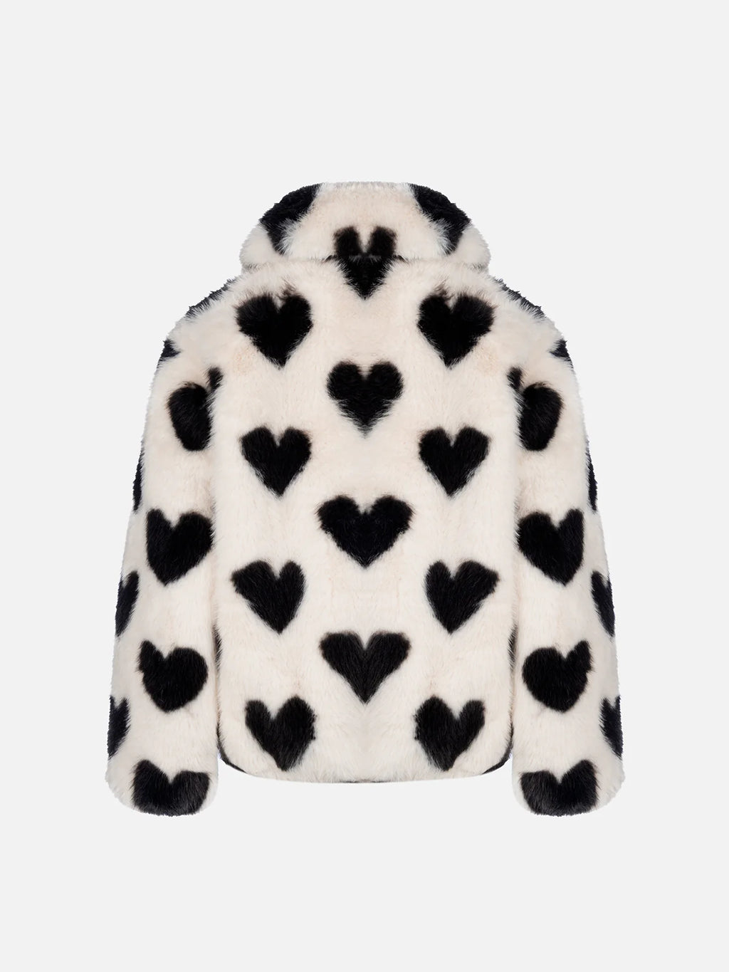 Girl faux fur jacket Aveline with heart print
