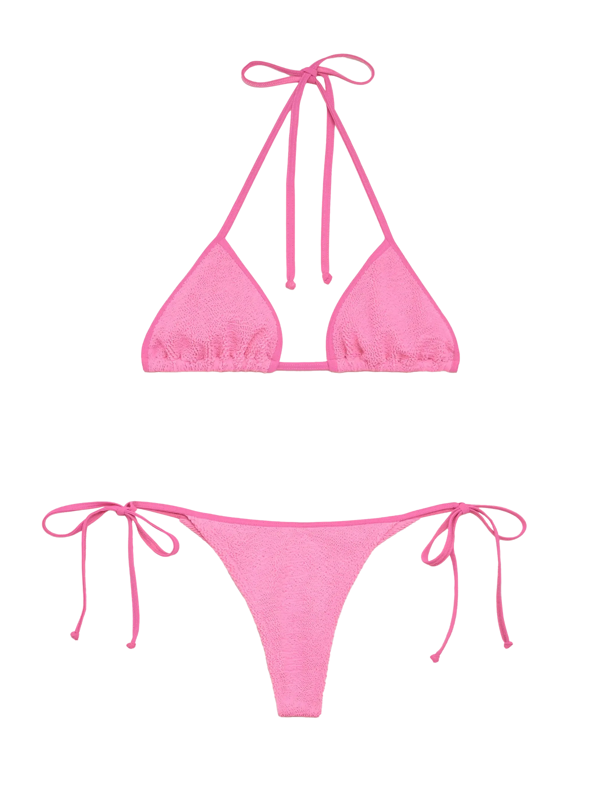Classic crinkle triangle bikini Leah Norah in pink