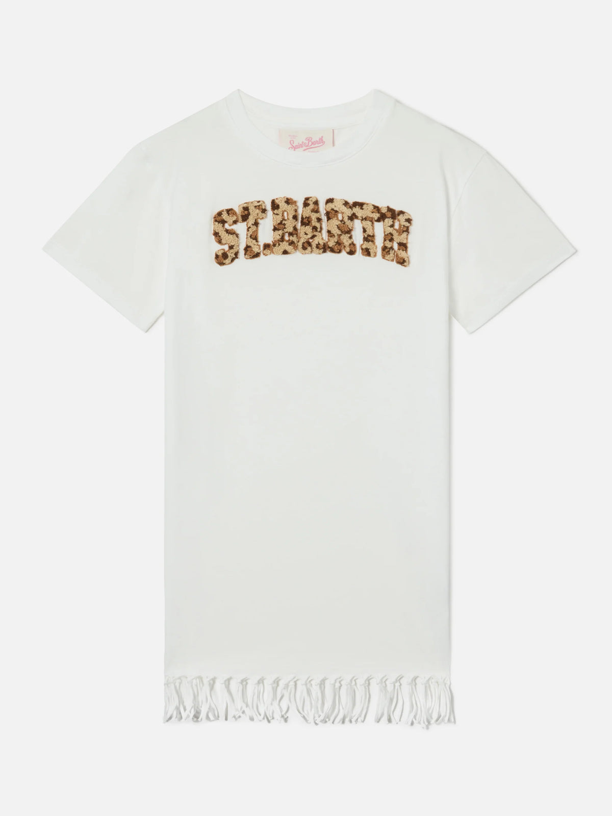 Abbey organic cotton dress with leopard terry-effect logo