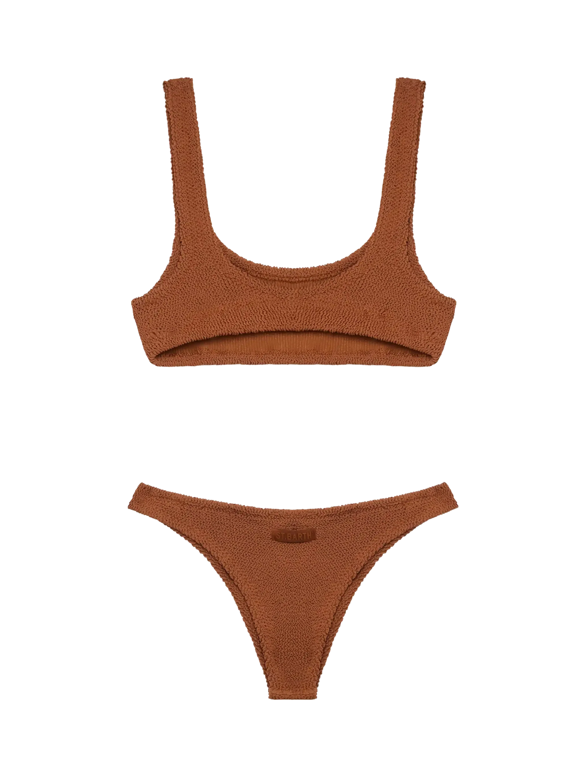 Classic crinkle bralette bikini Naima Naomi in camel brown