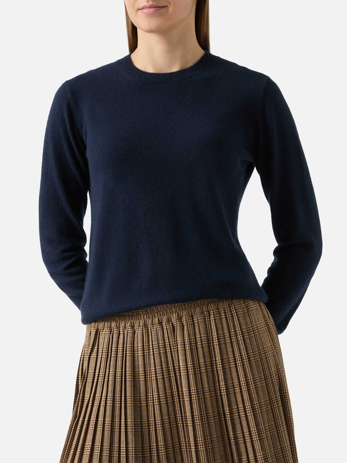 100% CASHMERE Sorbonne sweater in navy blue