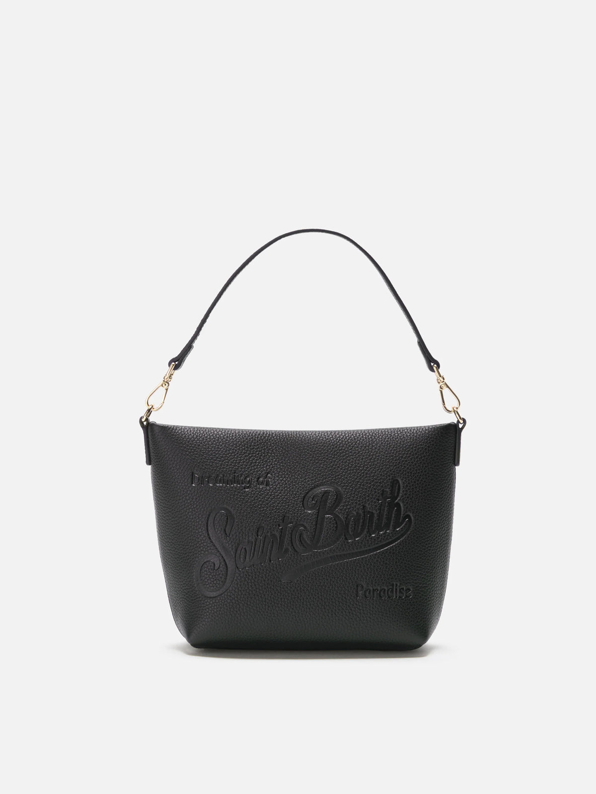 Aline Shoulder Bag in hammered black leather