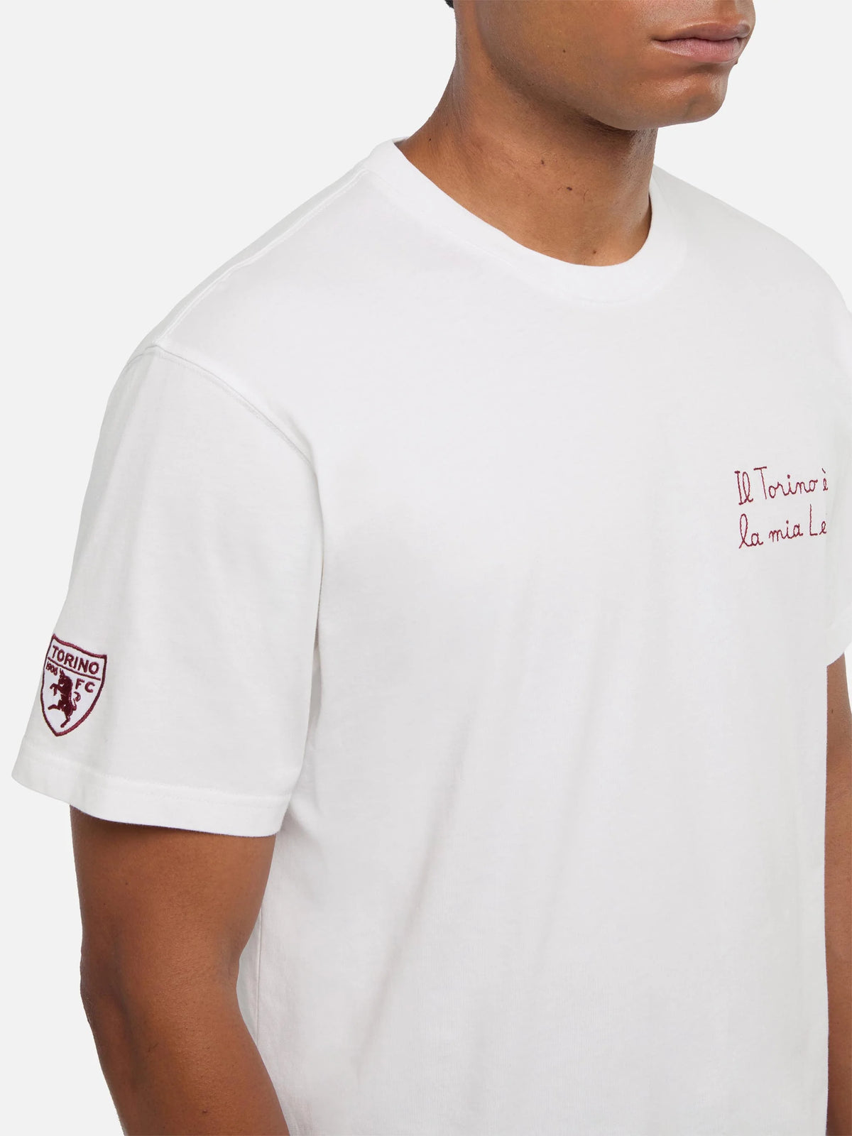 Classic fit cotton jersey t-shirt Portofino with Il Torino è la mia Lei embroidery | TORINO FC SPECIAL EDITION