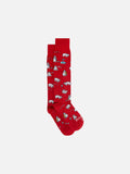 Knee-high socks with golfer bears pattern