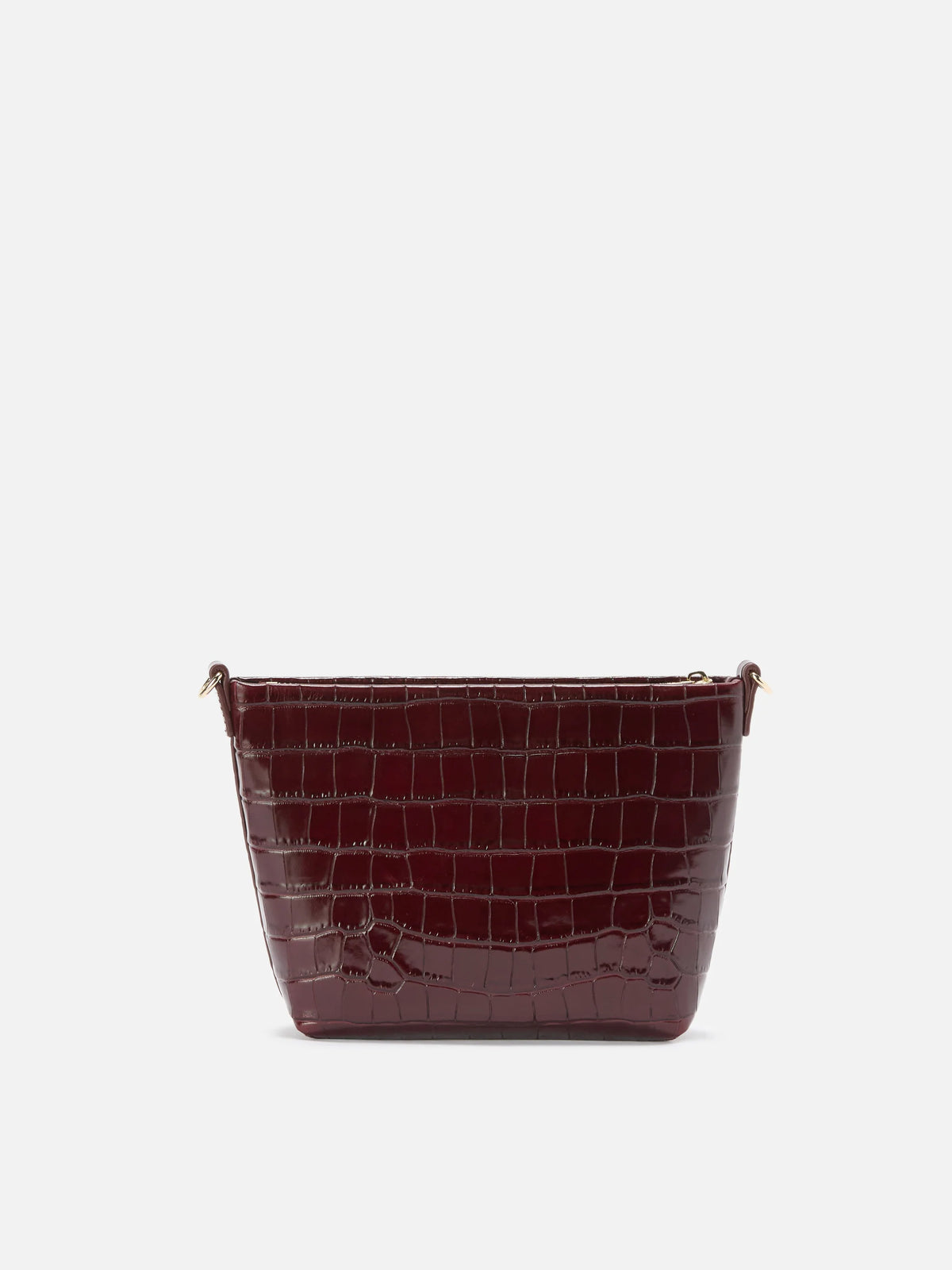 Aline Shoulder Bag in crocodile-print bordeaux leather