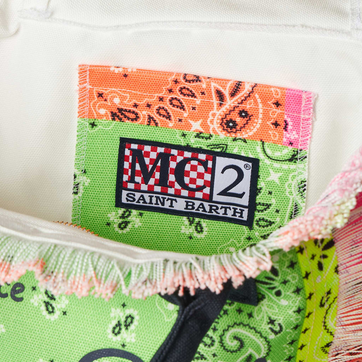 Colette multicolor fluo bandanna print canvas handbag