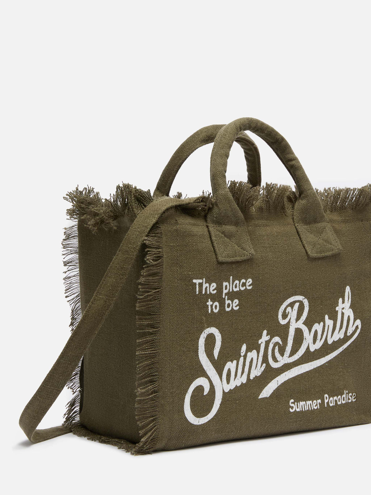Colette military green handbag in 100% LINEN