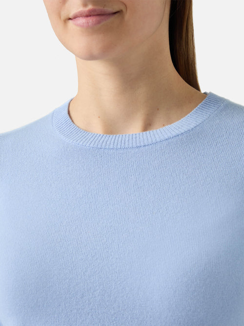 100% CASHMERE Sorbonne sweater in light blue