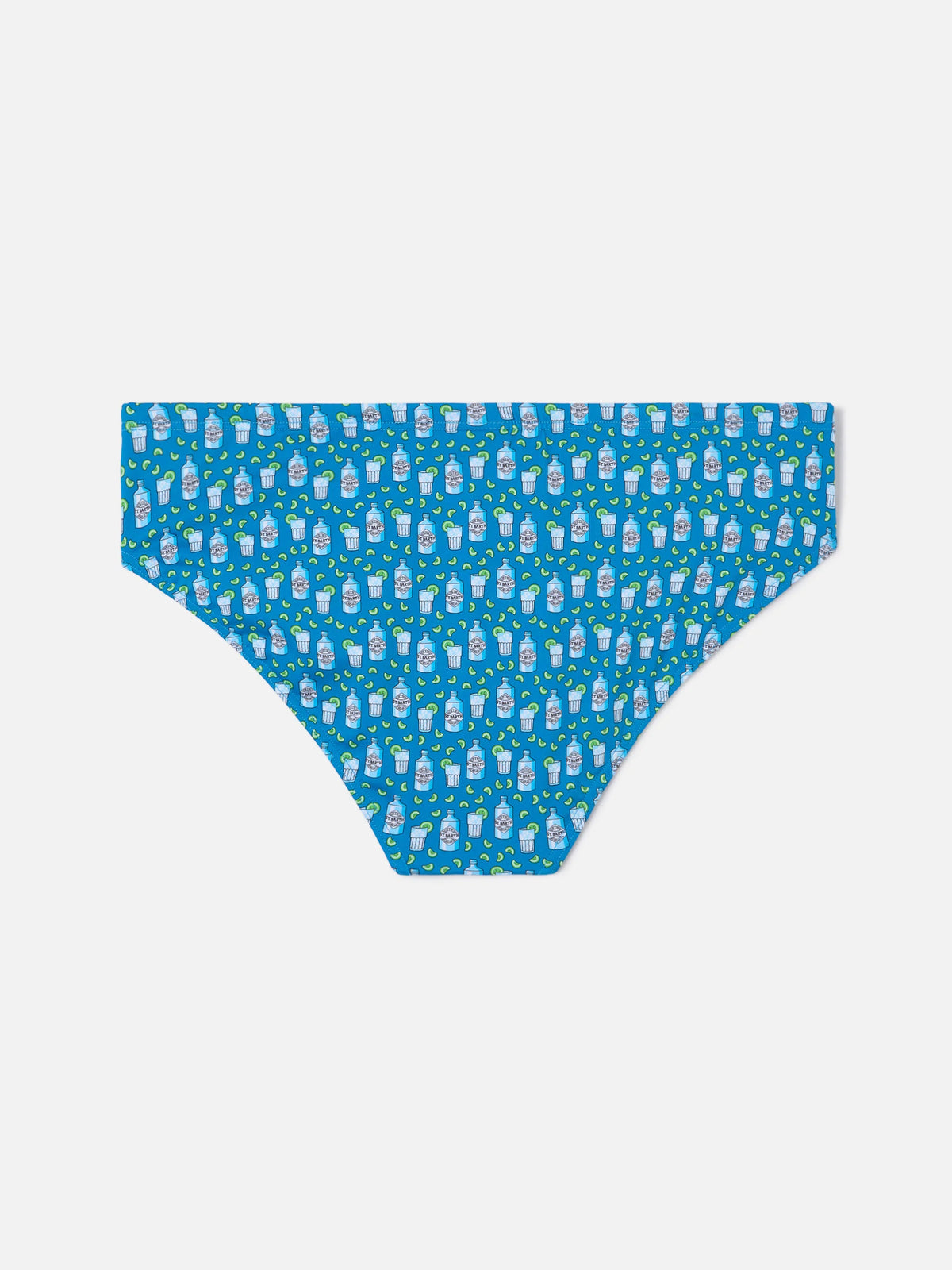 Cayo navy swim briefs with cocktail all-over print