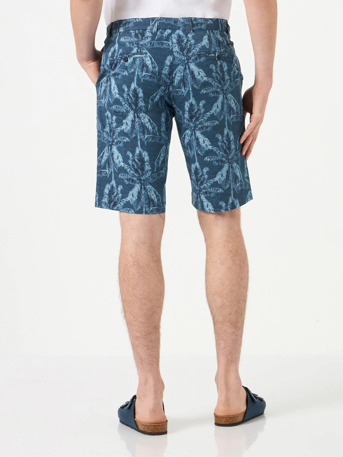 Royal palm print bermuda shorts