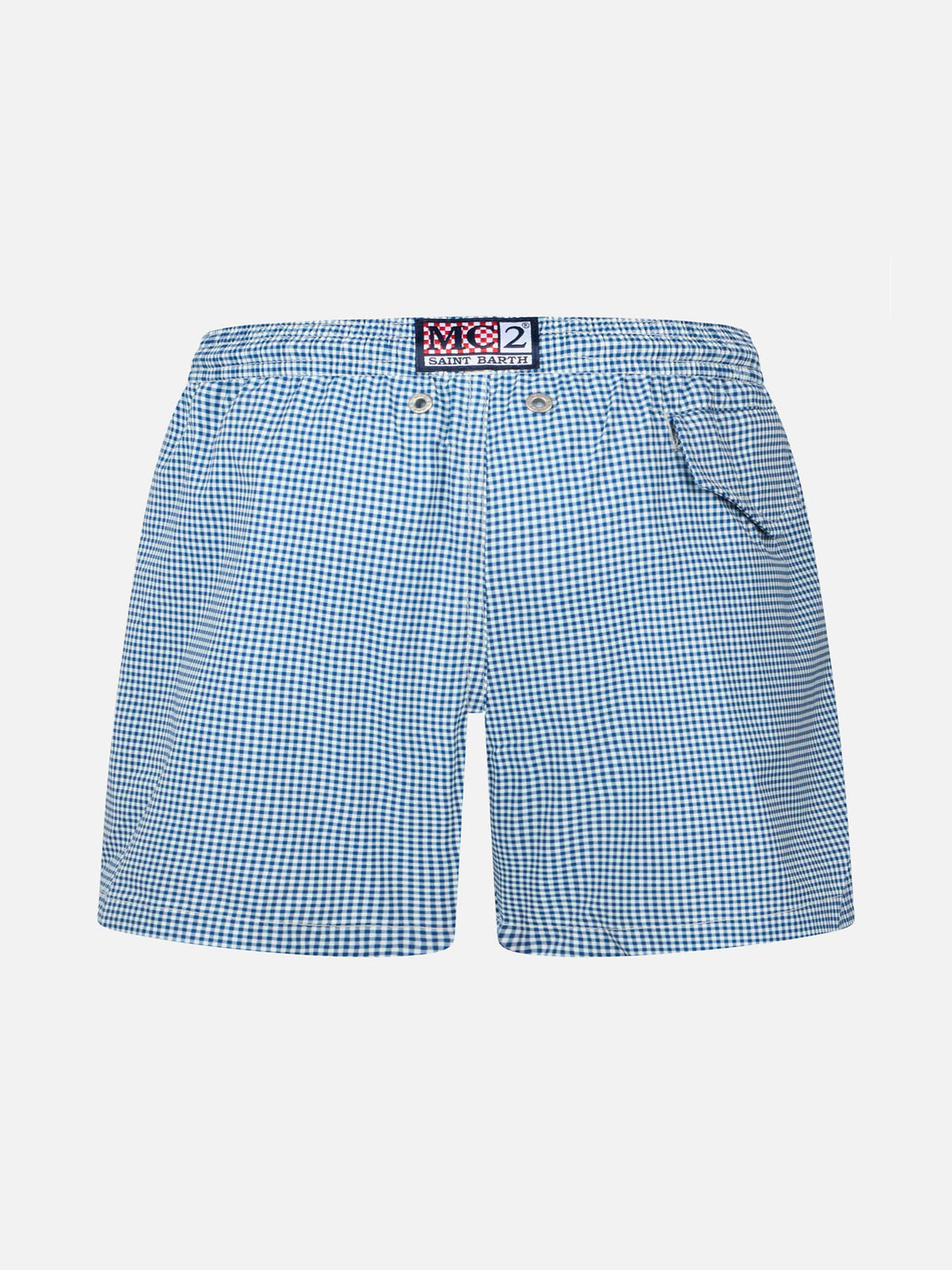 Comfort Light classic stretch swim shorts with gingham print