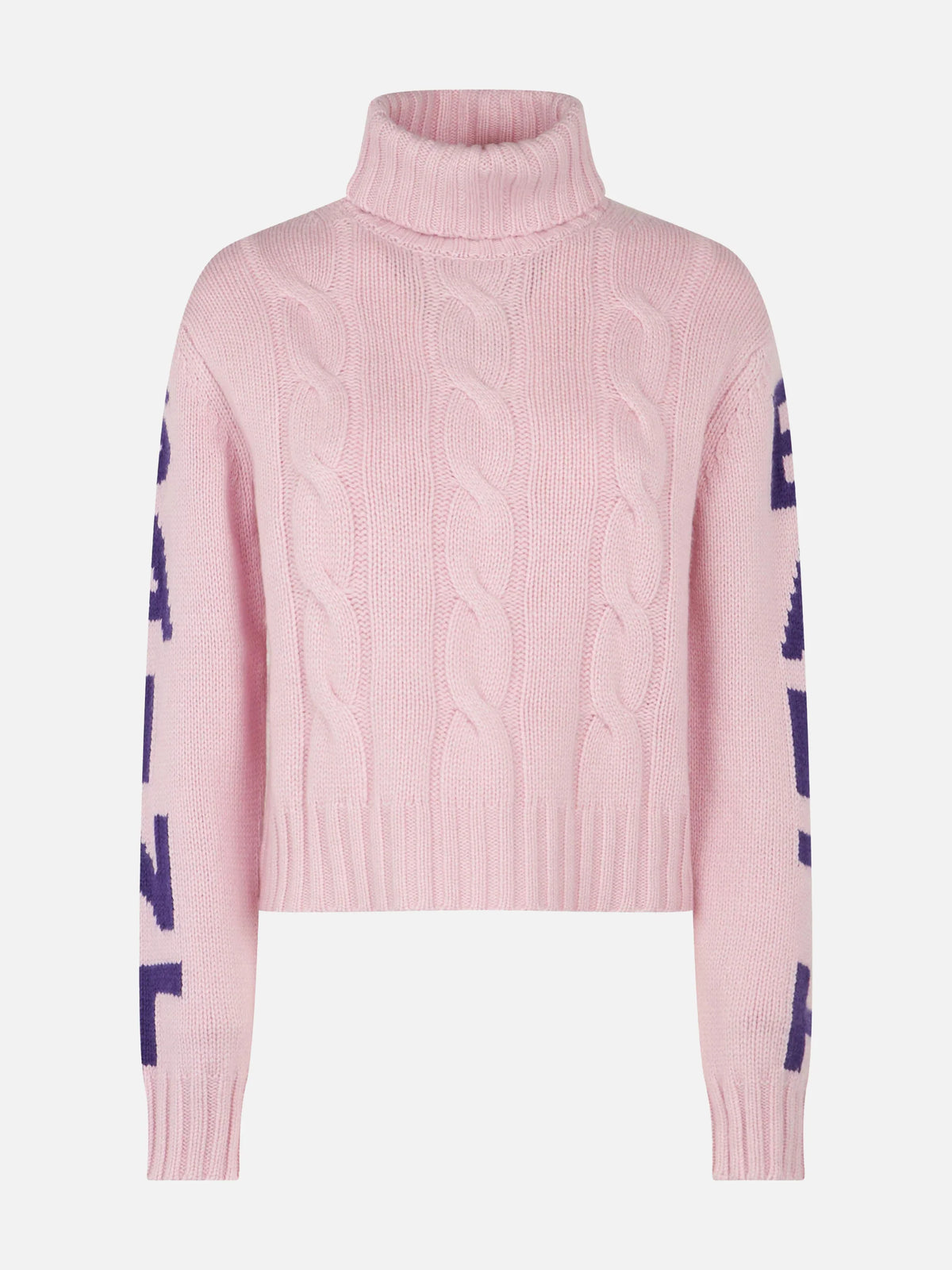 Adler braided turtleneck sweater with logo jacquard
