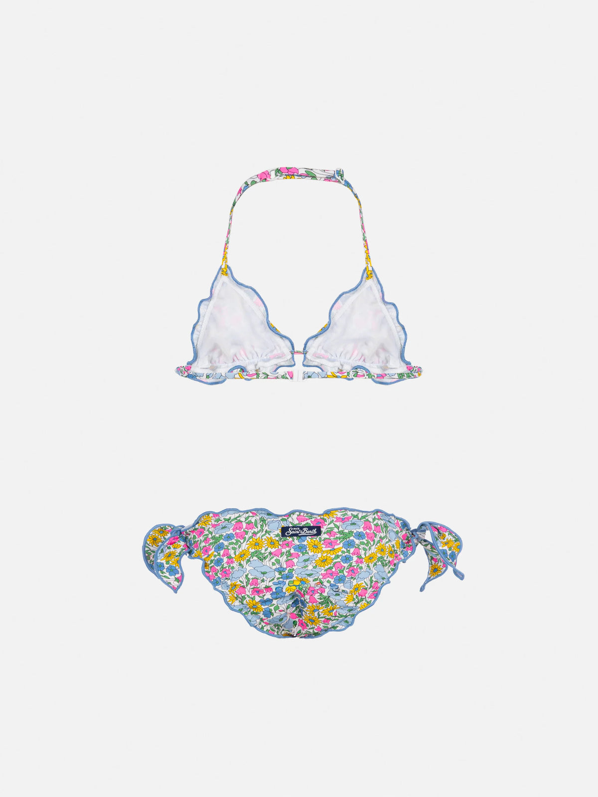 Cris classic triangle bikini with Poppy and Daisy print | MADE WITH LIBERTY FABRIC