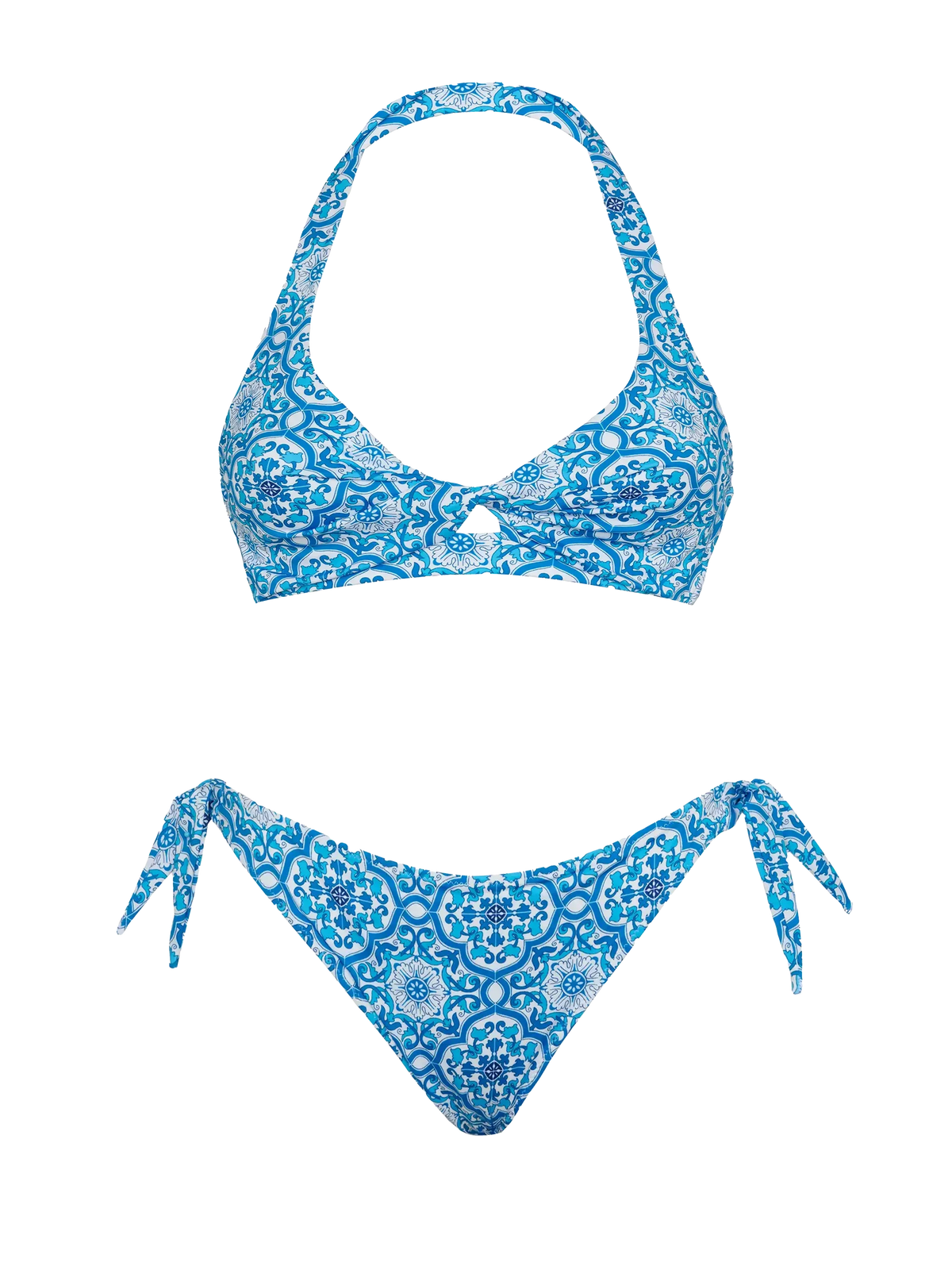 Bralette bikini Leda Yali with majolica print