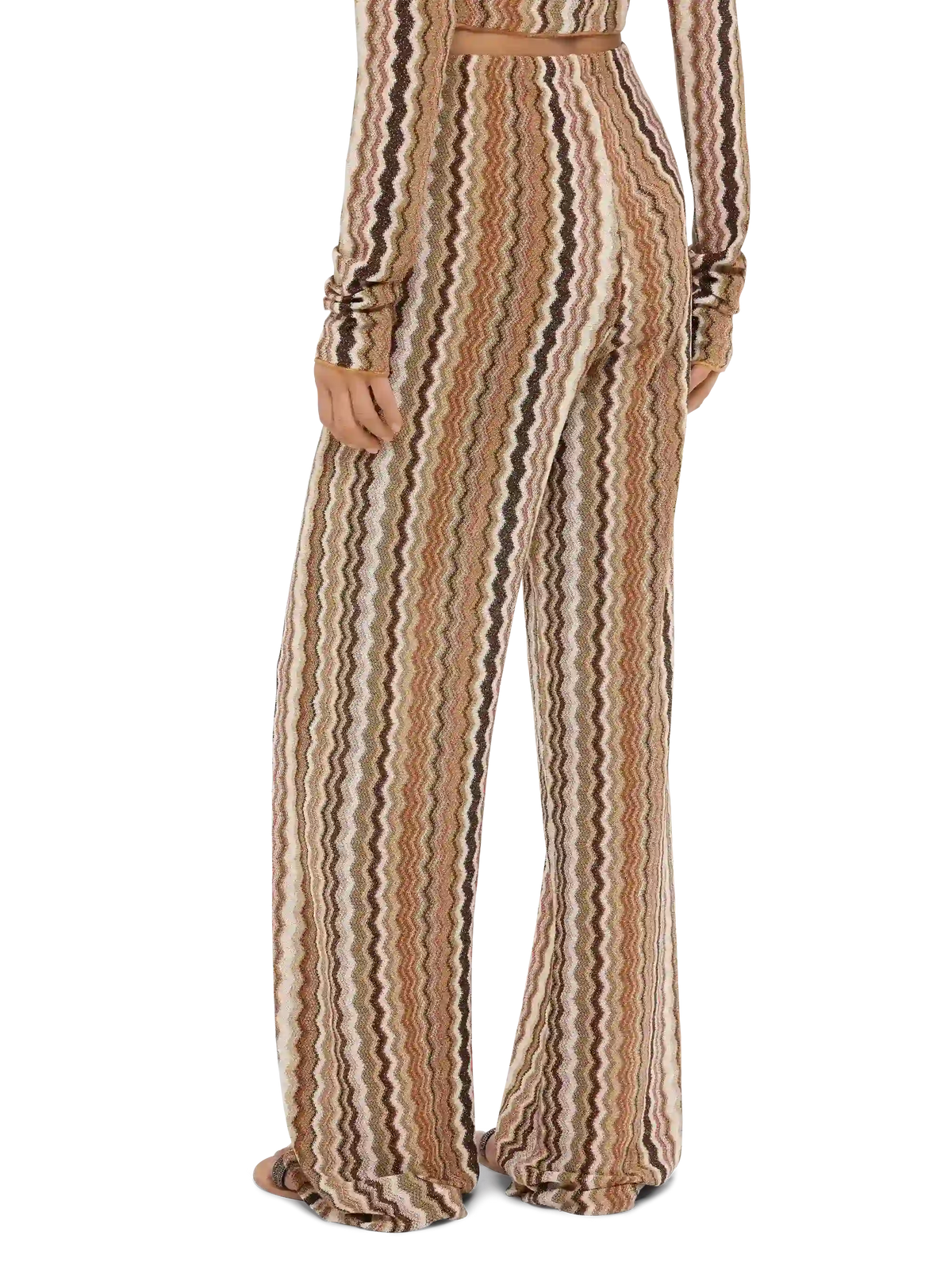 Amalia wide-leg trousers in raschel knit