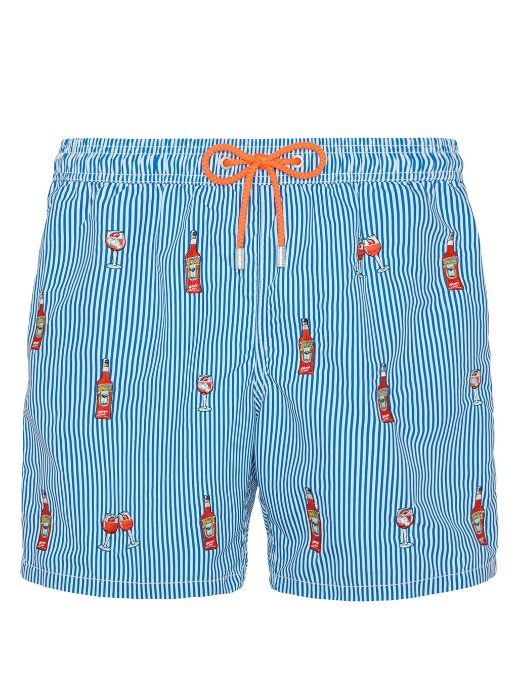 Mid-length striped Gustavia swim-shorts with Aperol Spritz embroidery | APEROL SPECIAL EDITION