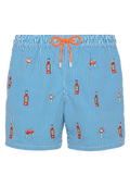 Mid-length striped Gustavia swim-shorts with Aperol Spritz embroidery | APEROL SPECIAL EDITION