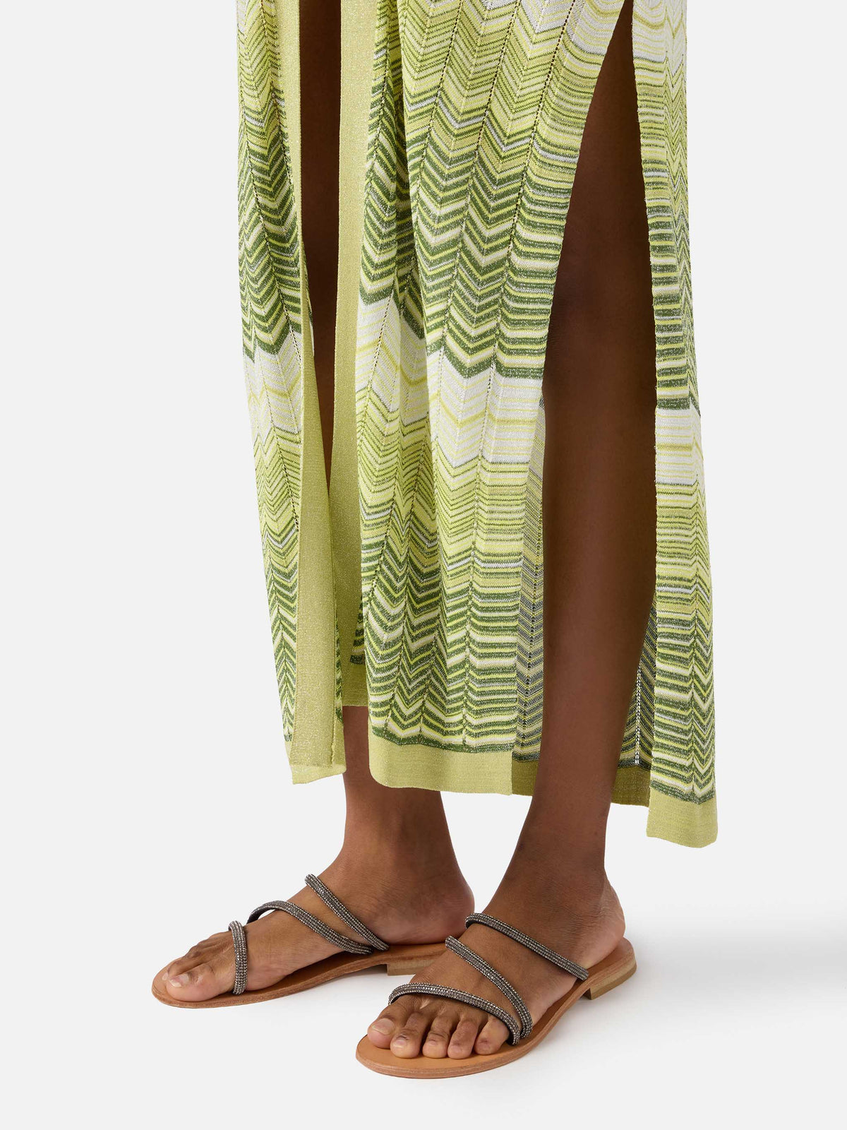 Green Tonia long cardigan in knit