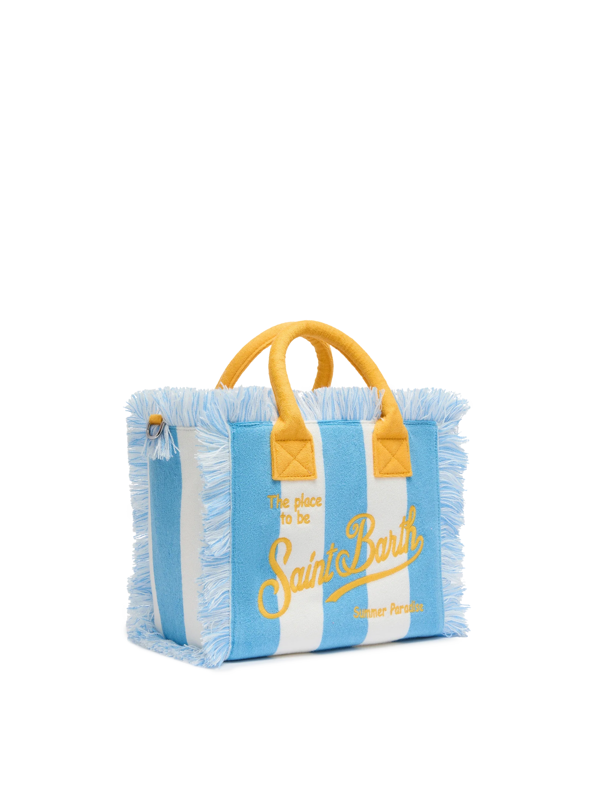 Colette Sponge light blue striped terry handbag