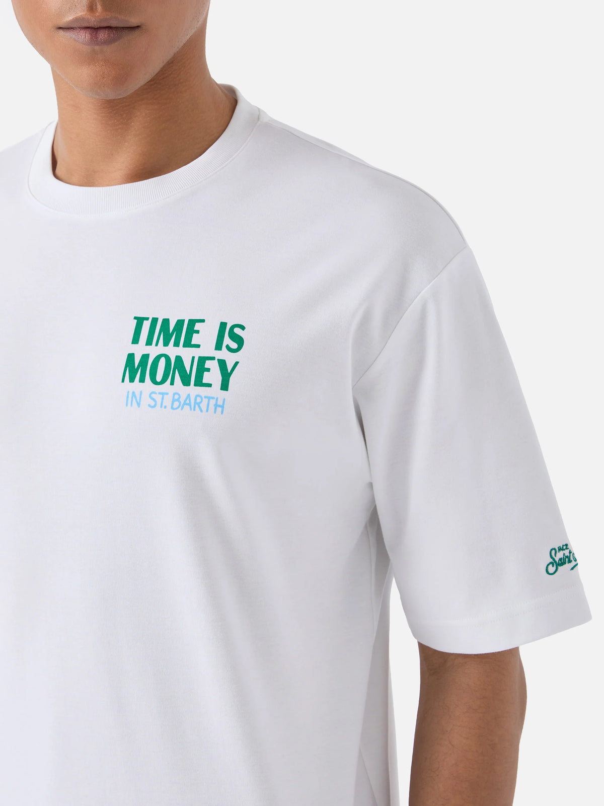Delmar t-shirt with Time Is Money print and maxi graphic on the back