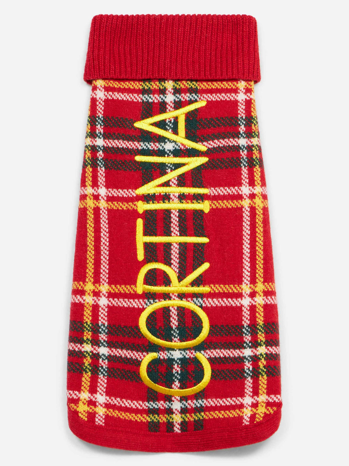 Dog sweater with tartan print