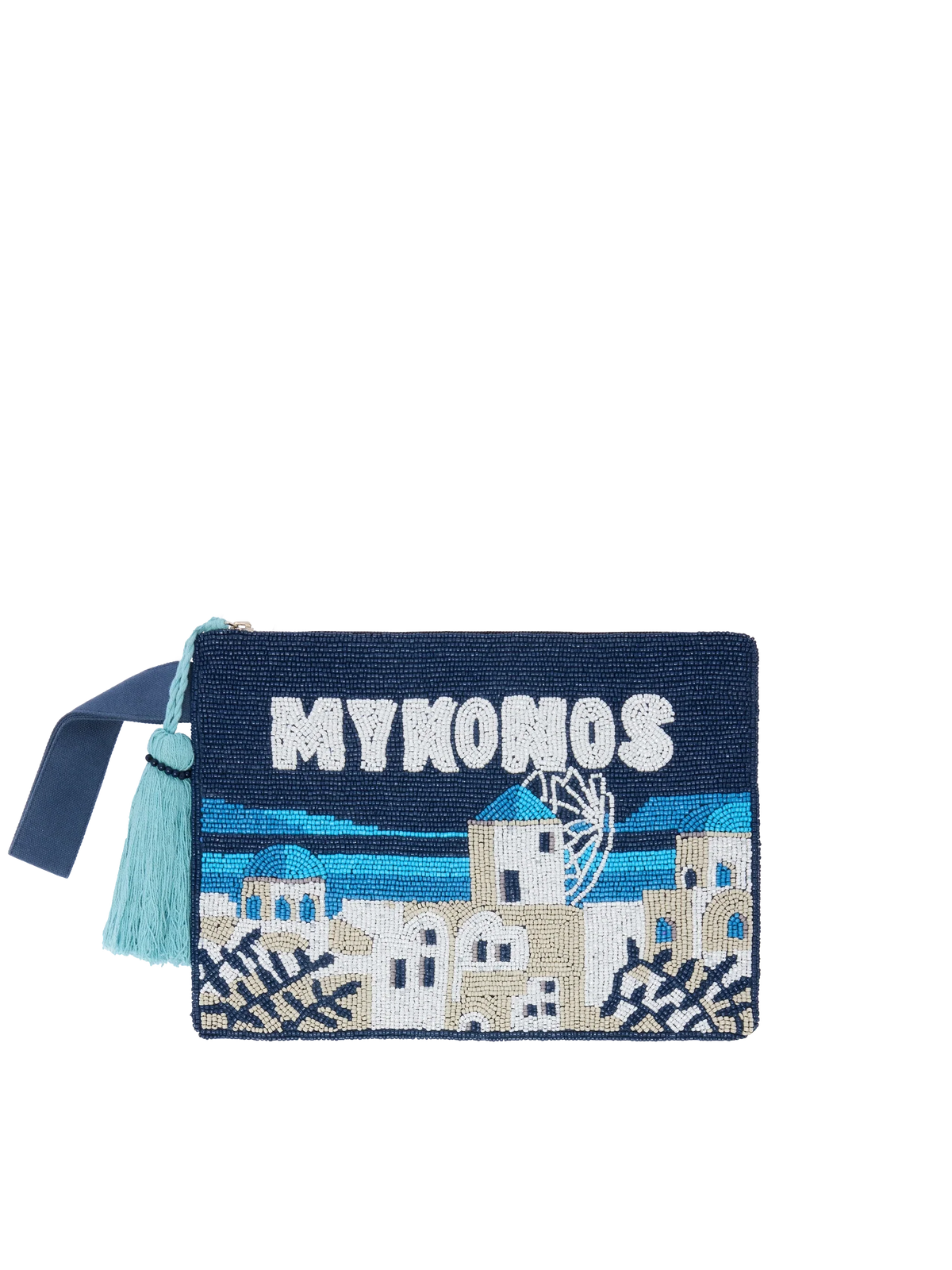 Pearl Pouch with Mykonos beaded postcard