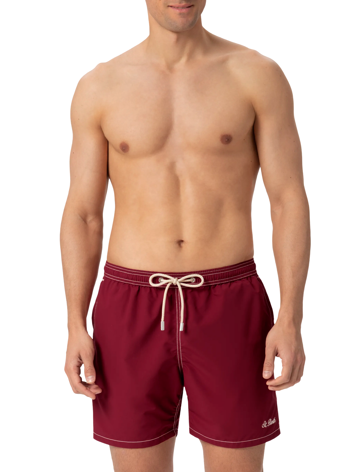 Burgundy mid-length classic light swim shorts Patmos