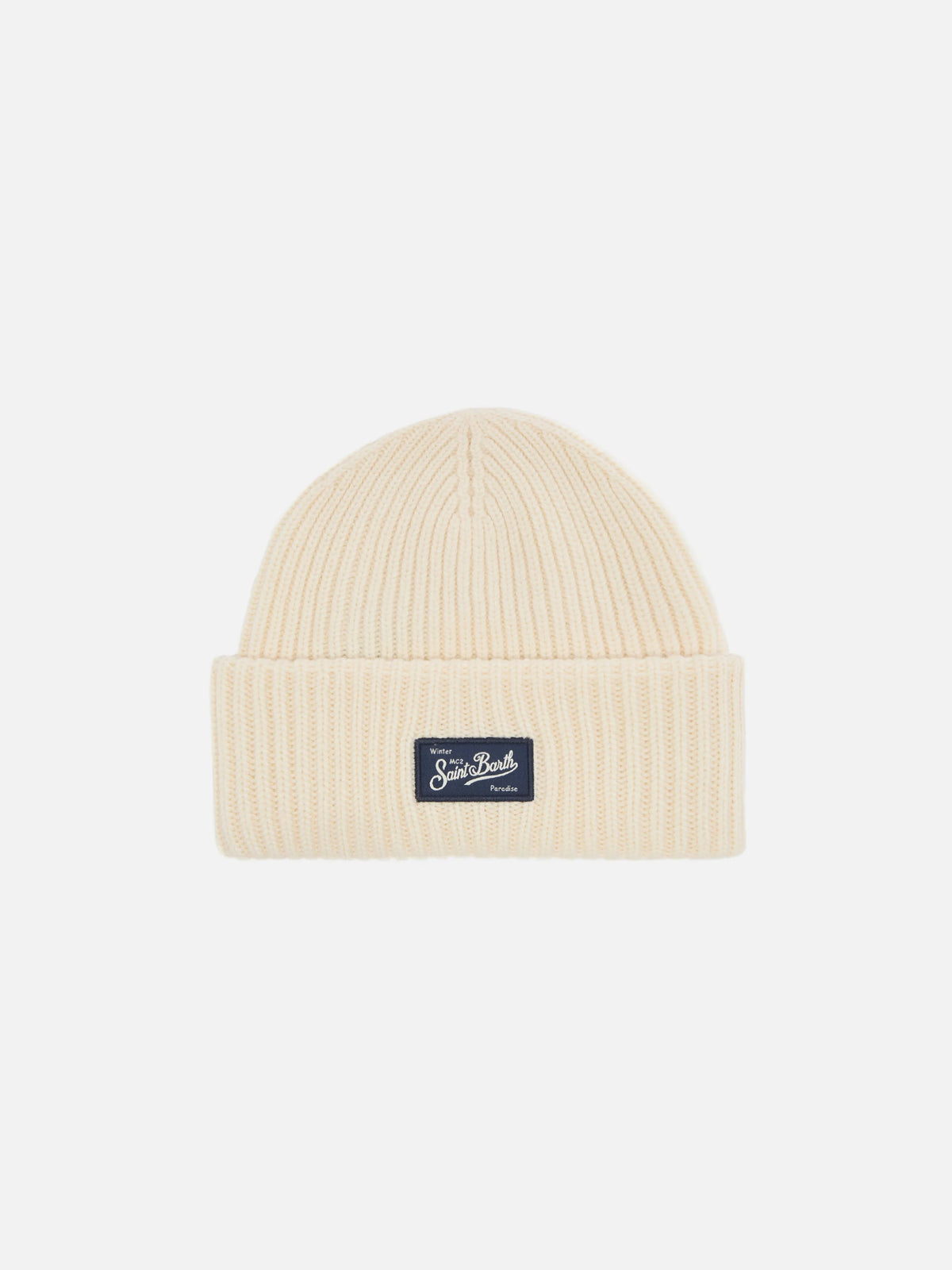 Berry W ribbed cashmere-blend beanie in white