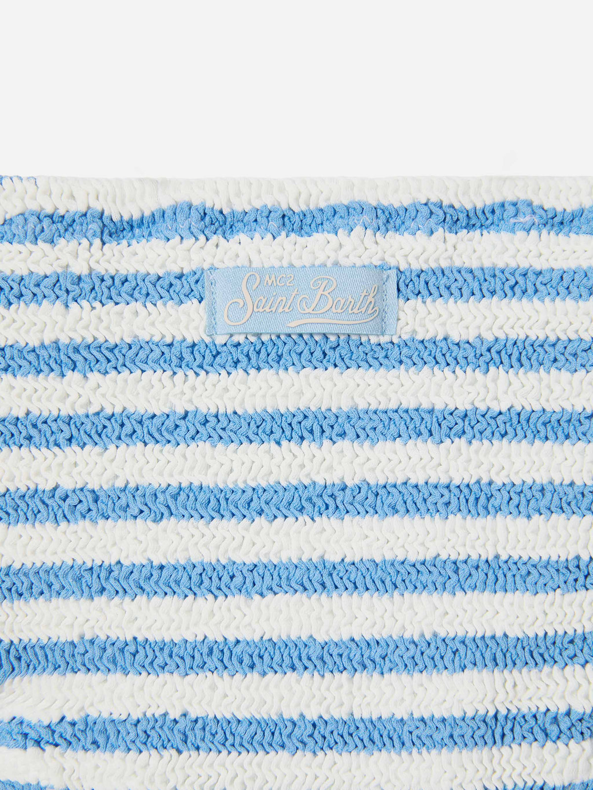 Baker crinkle bikini with blue stripes