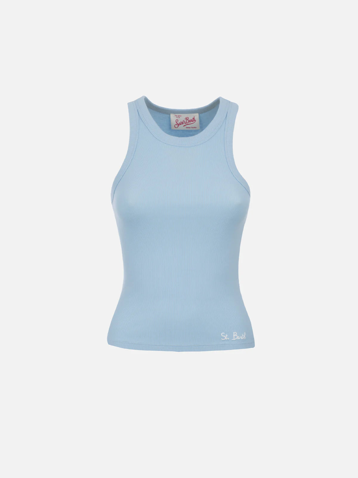 Ada light blue ribbed cotton tank top