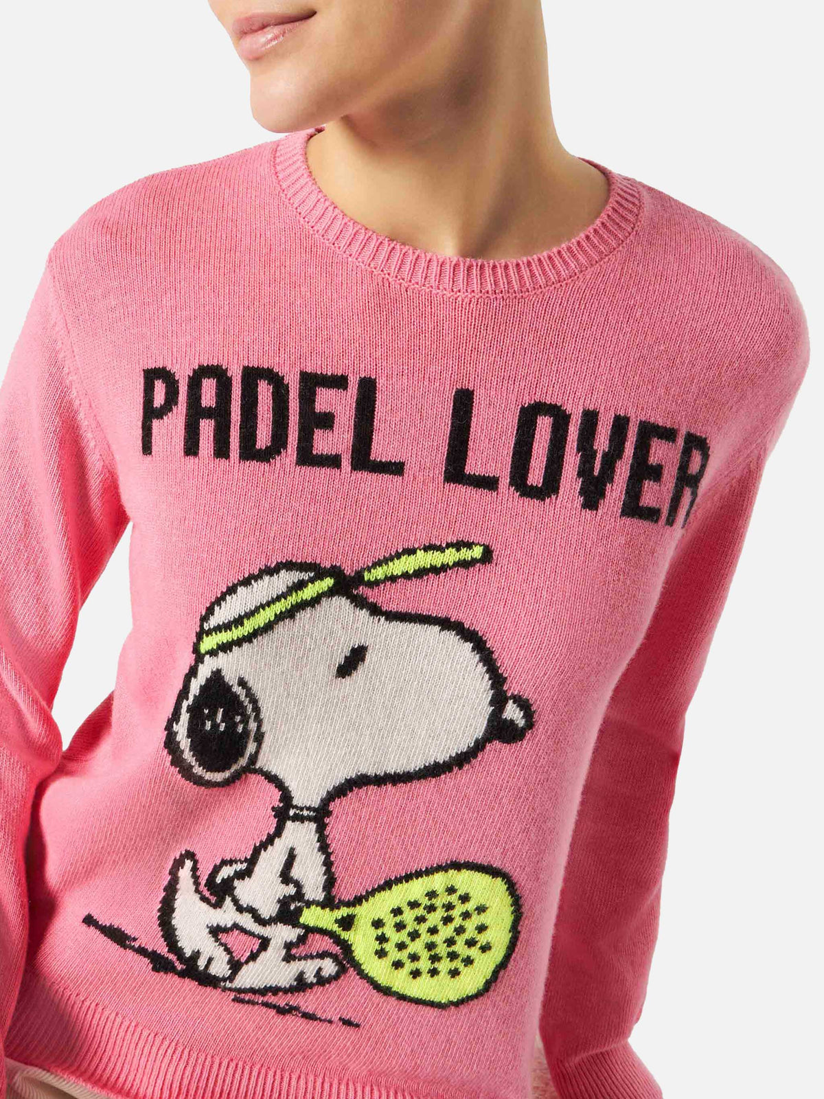 New Queen pink sweater with Snoopy Padel Lover print | Special Edition