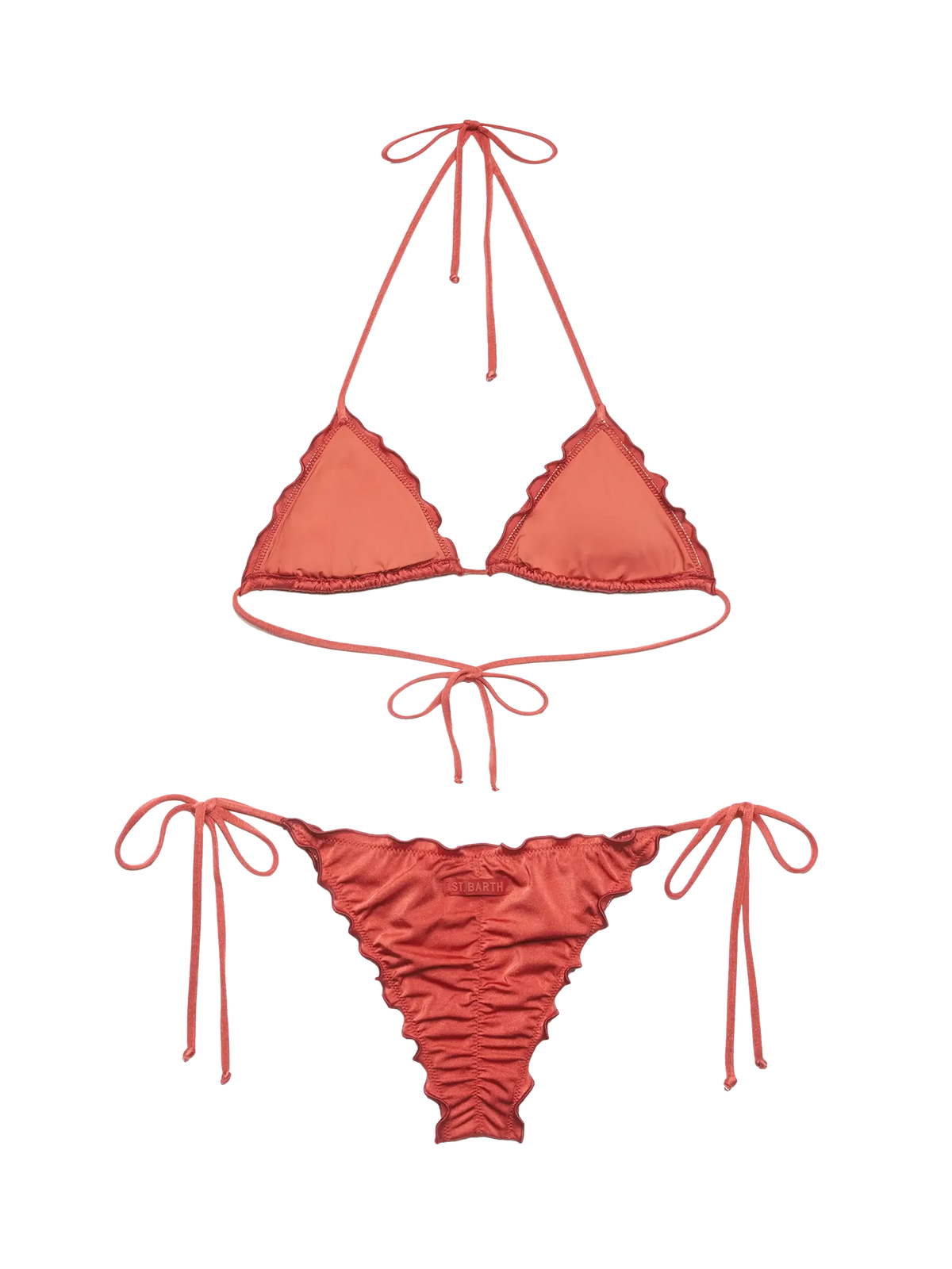 Classic triangle bikini Sagittarius Miami in shimmer brick red