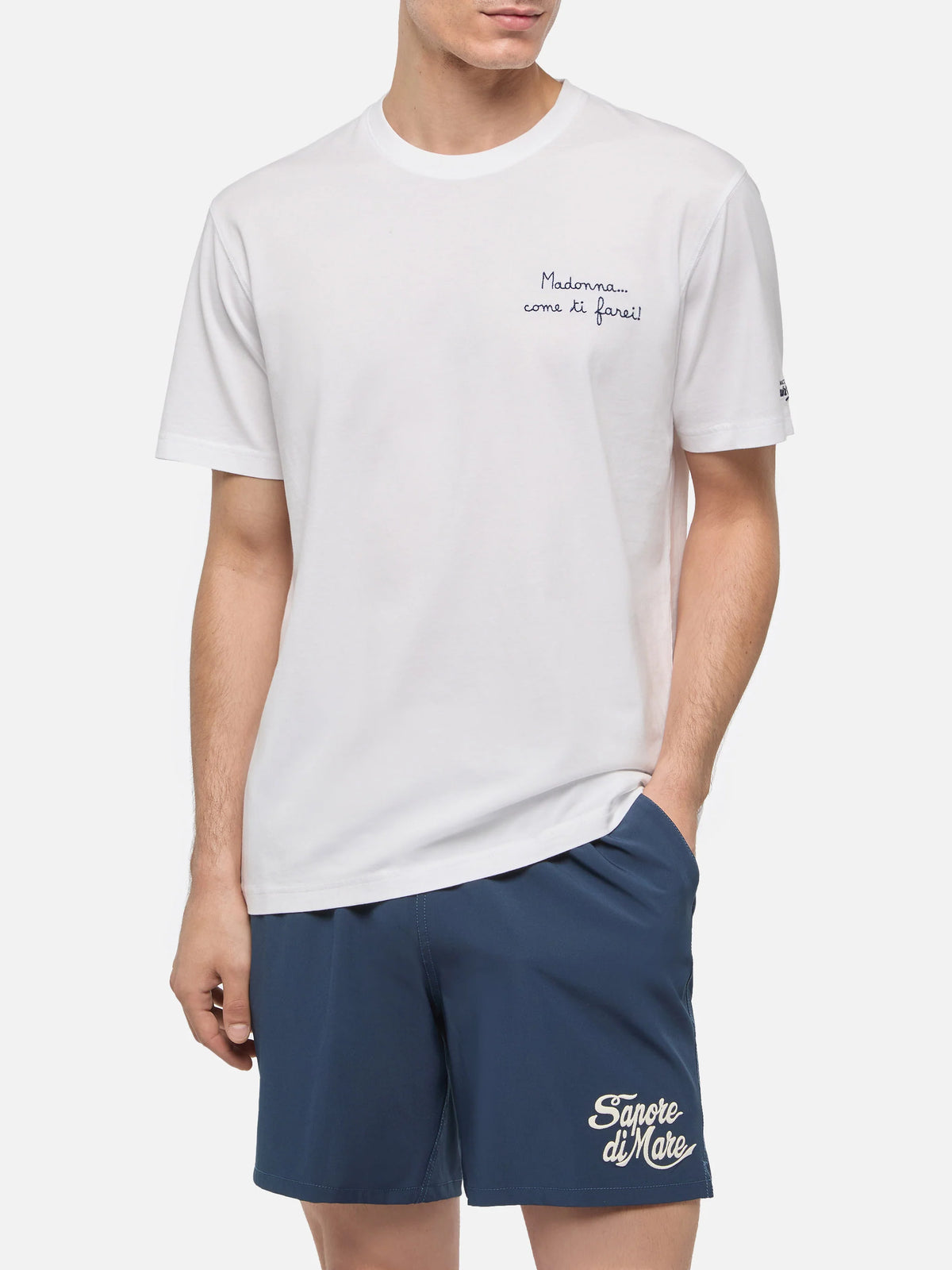 Classic fit cotton jersey t-shirt Portofino with Come ti farei! embroidery | SAPORE DI MARE SPECIAL EDITION