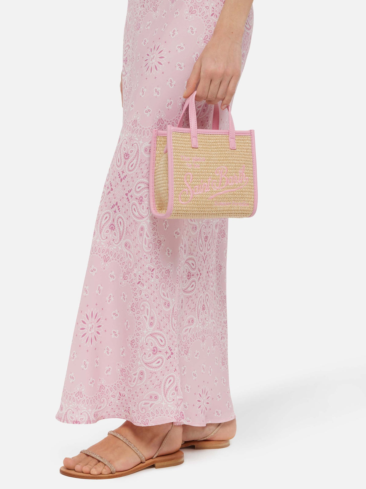 Vivian Mini Straw beige straw effect handbag