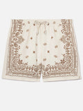 Gustavia beige swim shorts with bandana print