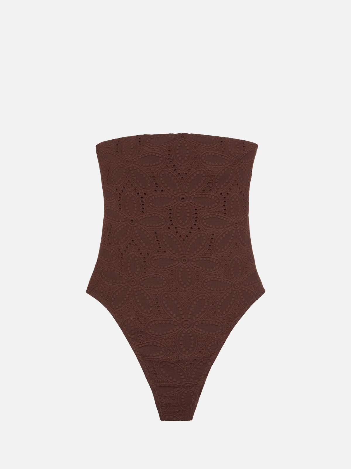 Kayla brown sangallo lace one-piece swimsuit