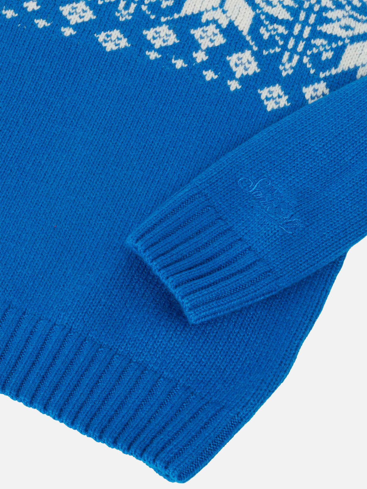 Bombardino Jr sweater with Courmayeur and fair isle jacquard