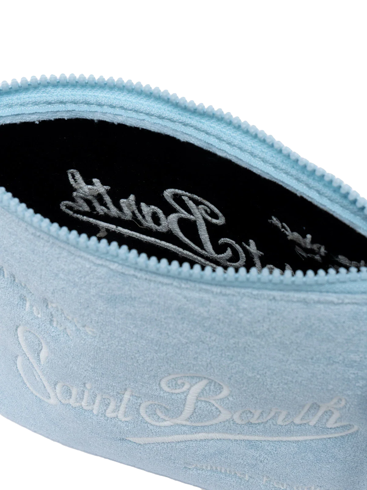 Aline light blue embossed terry pochette