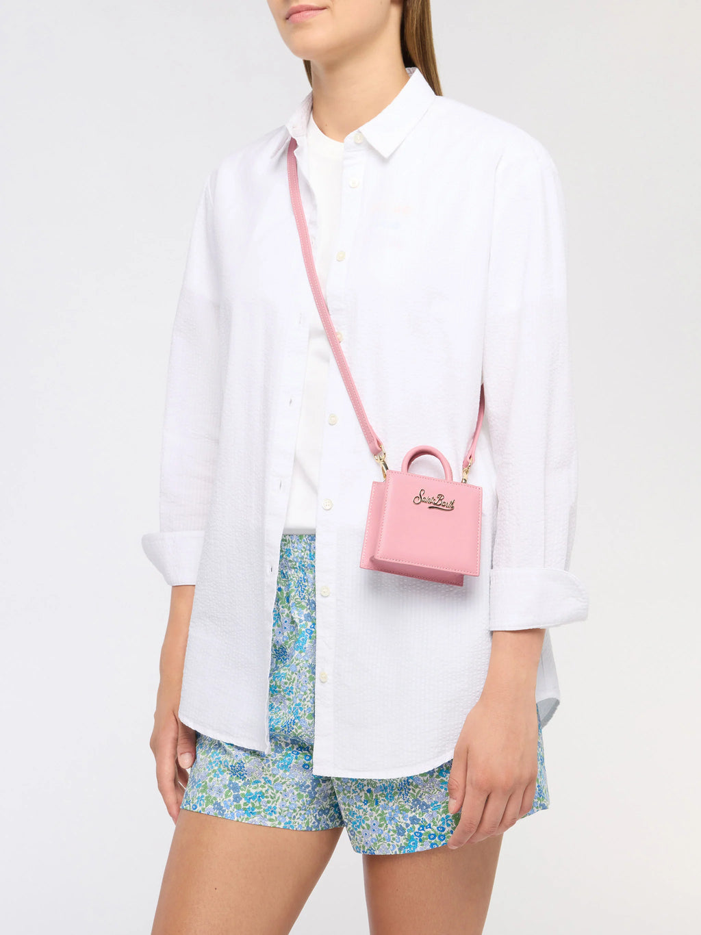 Girl pink crewneck sweater Danya with Courma lurex logo