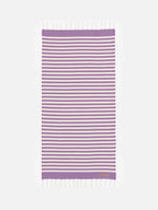Cotton beach towel Fouta with purple striped print