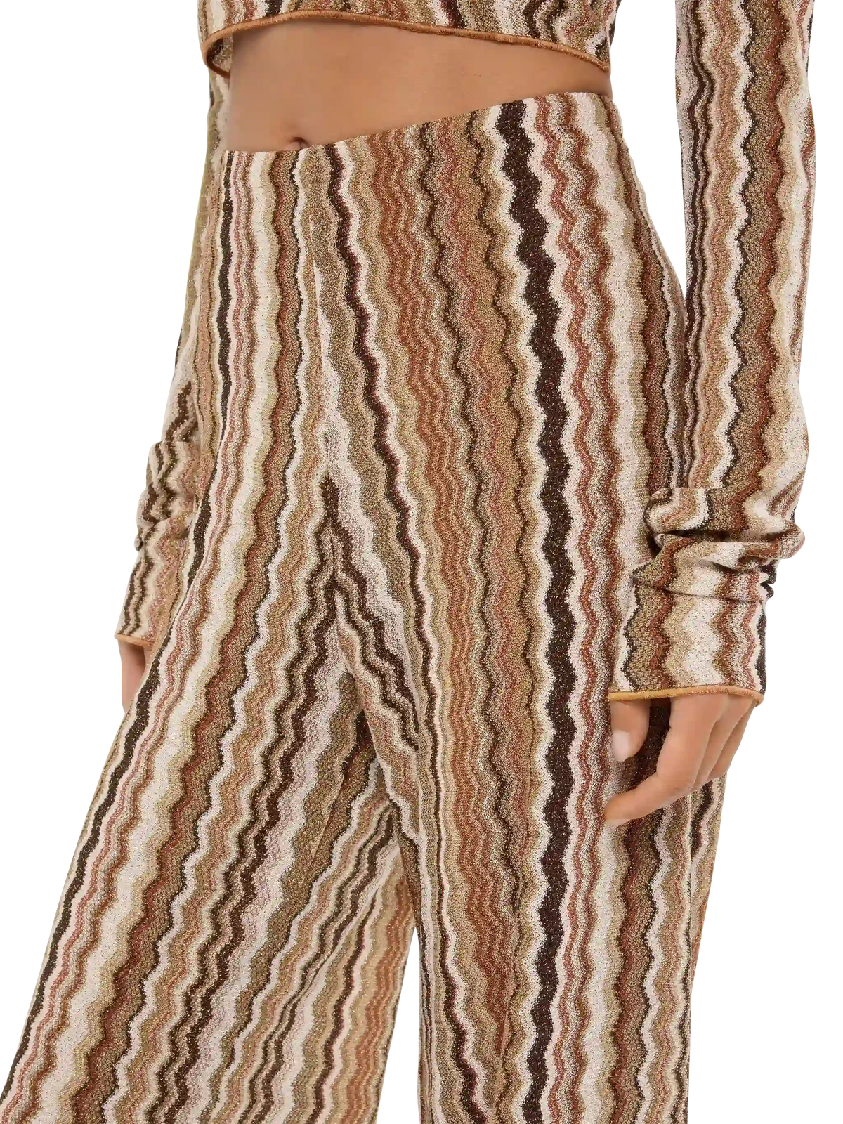 Amalia wide-leg trousers in raschel knit