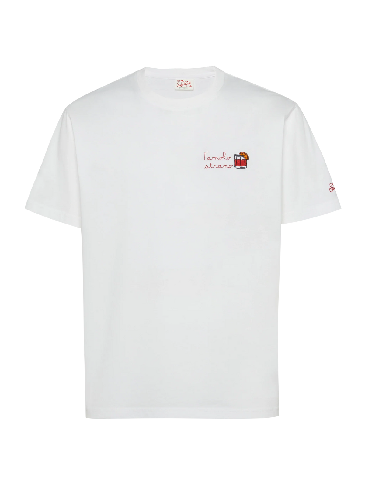 Classic fit cotton jersey t-shirt Portofino with Famolo strano embroidery |INSULTI LUMINOSI SPECIAL EDITION
