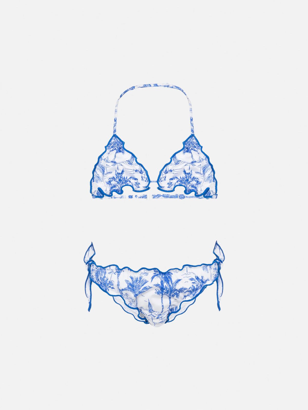 Cris classic triangle bikini with toile de jouy print